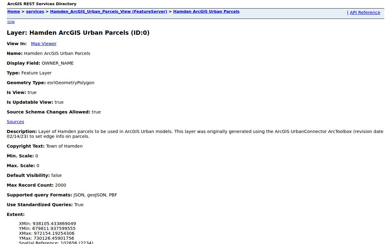 Hamden neighbors ArcGIS urban parcels layer