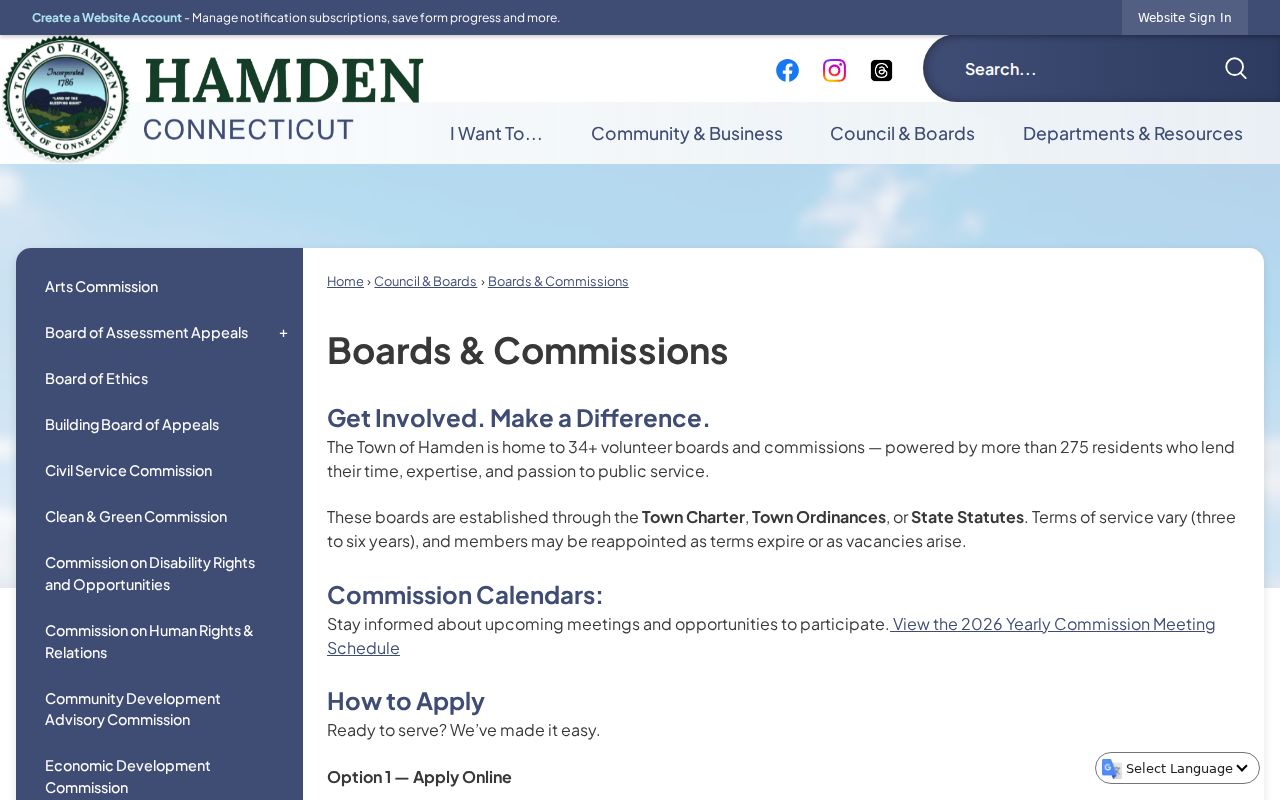 Hamden neighbors boards and commissions civic records